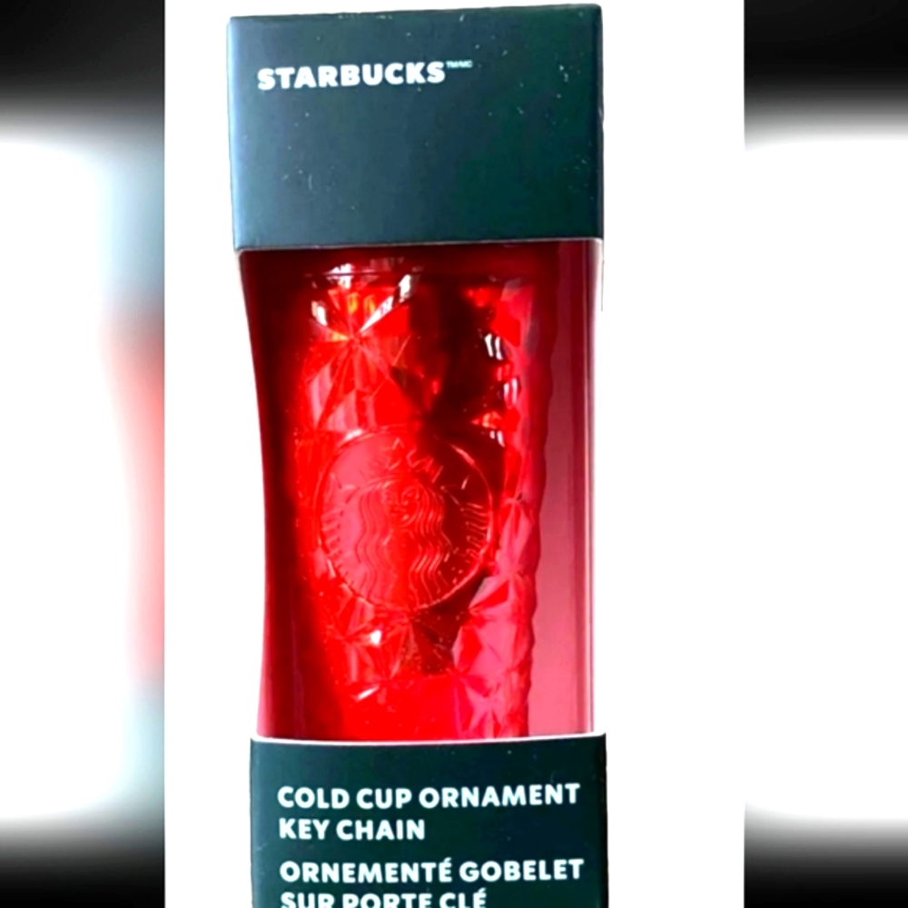 NWT, Starbucks 2023 Holiday Red Prism Keychain